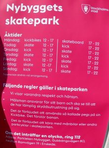 Gubbängen Skatepark - Tider för Kickbike